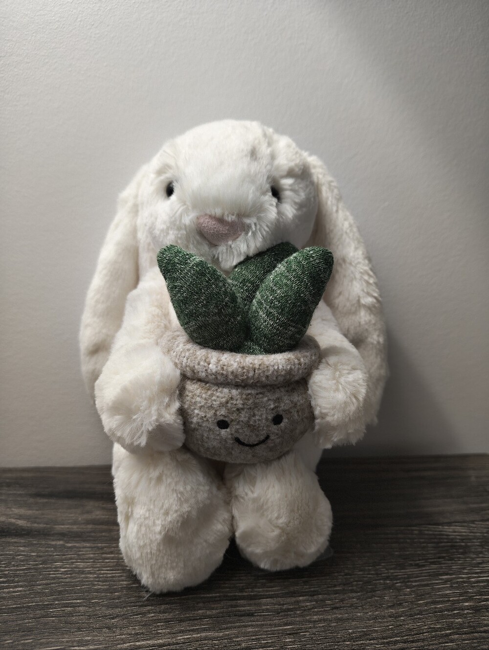Jellycat Cream Bunny With Plant BNWT